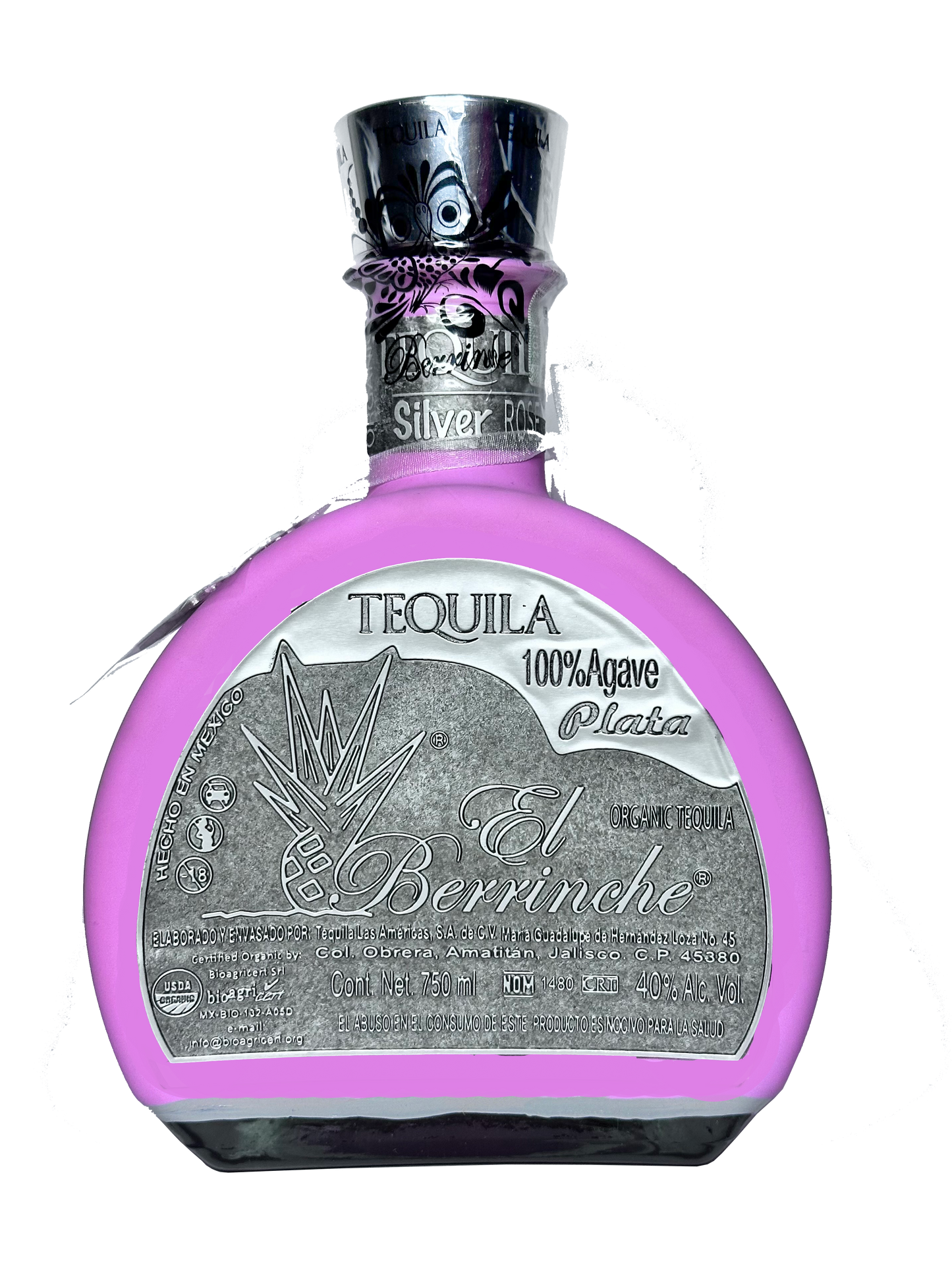 Tequila el Berrinche Plata Pink 750ml